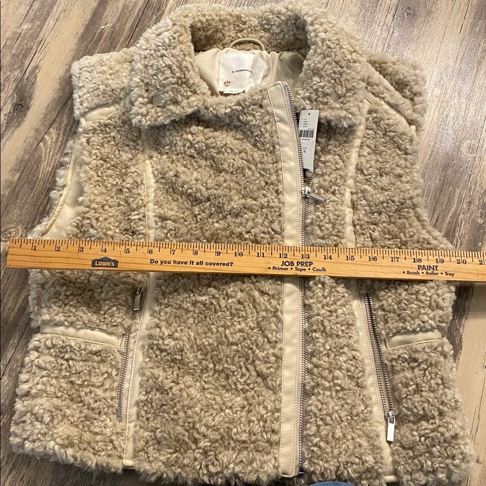 ANTHROPOLOGIE Sherpa Teddy Vest Women's Size SMALL - Picture 8 of 14